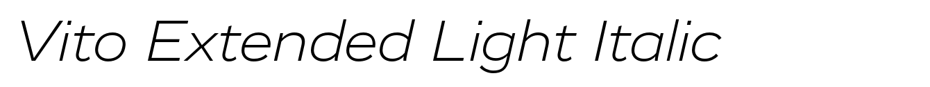 Vito Extended Light Italic